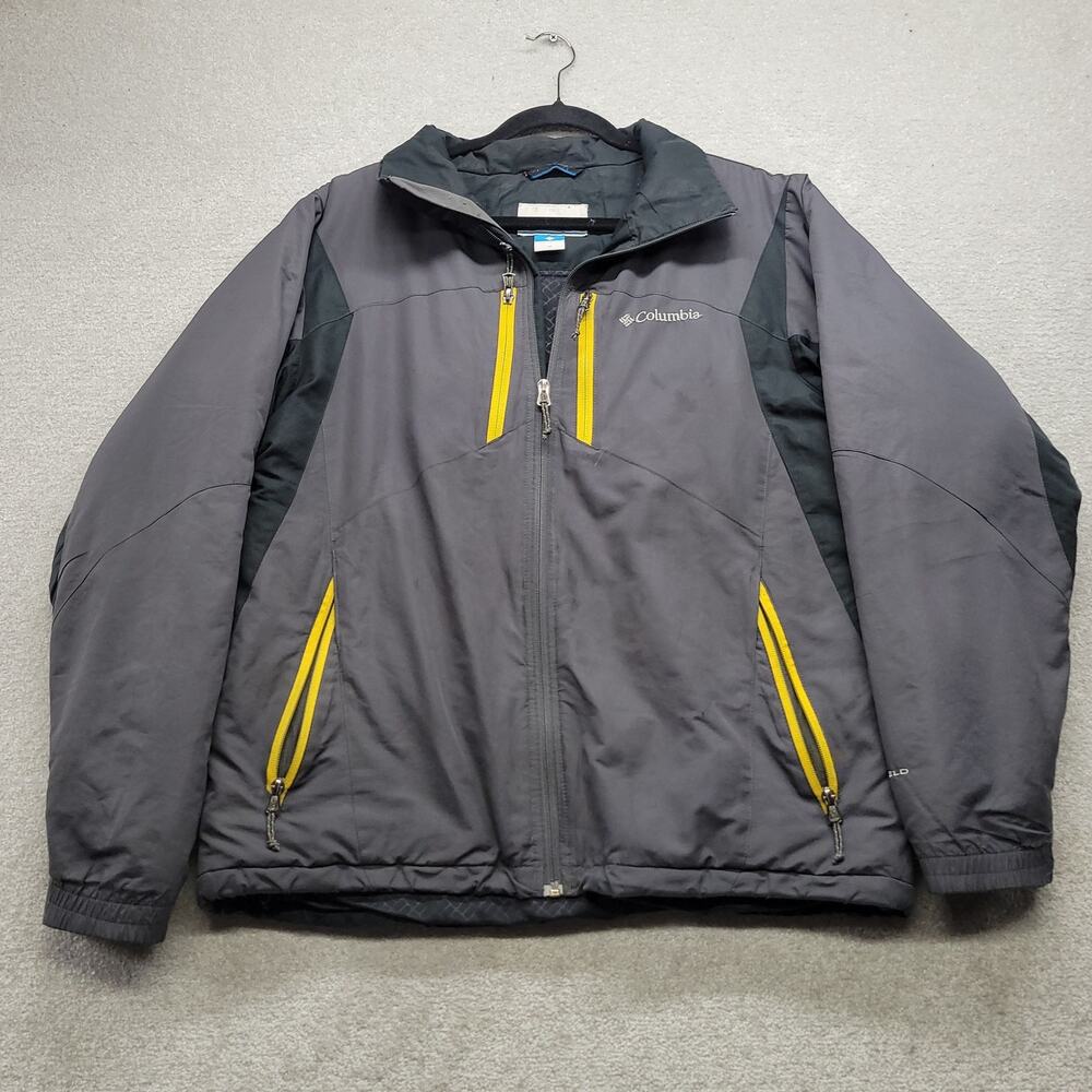 Columbia Omni Shield Jacket Mens Medium Gray Insulated Winter Outdoor Coat